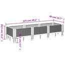 vidaXL barna polipropilén kerti virágláda cövekekkel 125x40x28,5 cm