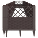 vidaXL barna polipropilén kerti virágláda cövekekkel 363,5x43,5x43,5cm