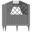 vidaXL világosszürke PP kerti virágláda cövekekkel 363,5x43,5x43,5 cm