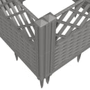 vidaXL világosszürke PP kerti virágláda cövekekkel 363,5x43,5x43,5 cm