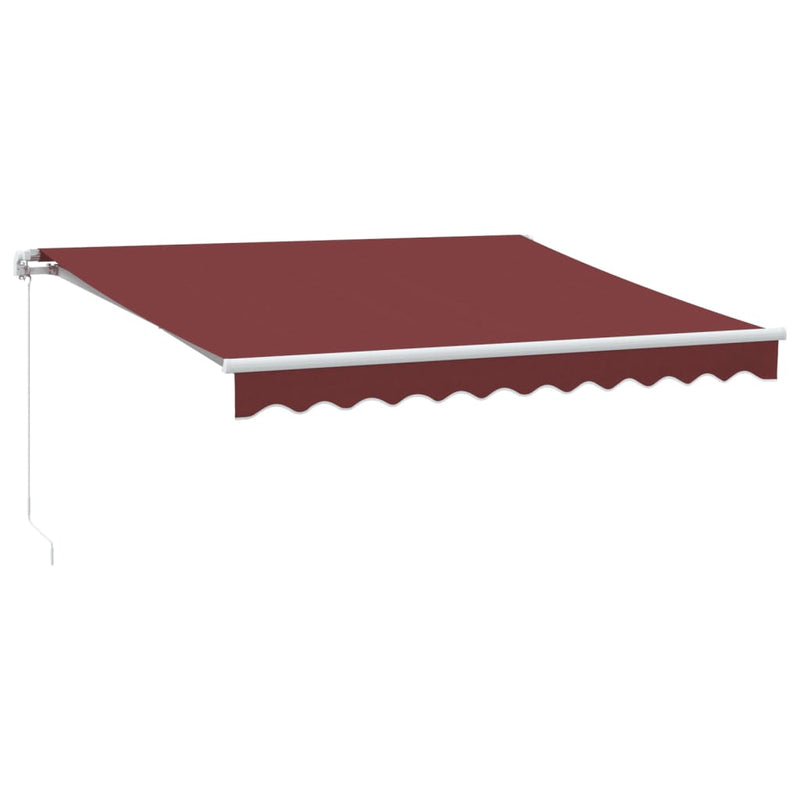 vidaXL burgundi vörös kézzel kihúzható LED-es napellenző 300 x 250 cm