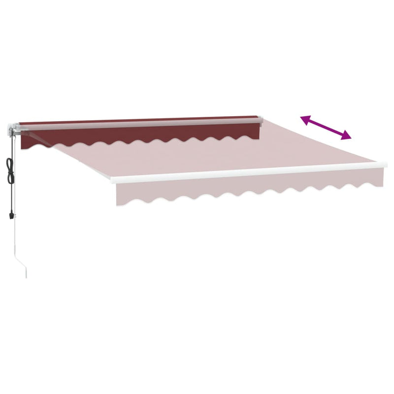 vidaXL burgundi vörös automata kihúzható napellenző 300 x 250 cm