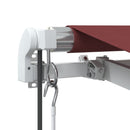 vidaXL burgundi vörös automata kihúzható LED-es napellenző 350x250 cm