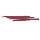 vidaXL burgundi vörös automata kihúzható LED-es napellenző 400x300 cm
