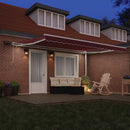 vidaXL burgundi vörös kézzel kihúzható LED-es napellenző 450 x 300 cm