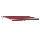 vidaXL burgundi vörös automata kihúzható LED-es napellenző 450x300 cm