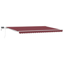 vidaXL burgundi vörös kézzel kihúzható LED-es napellenző 500 x 300 cm