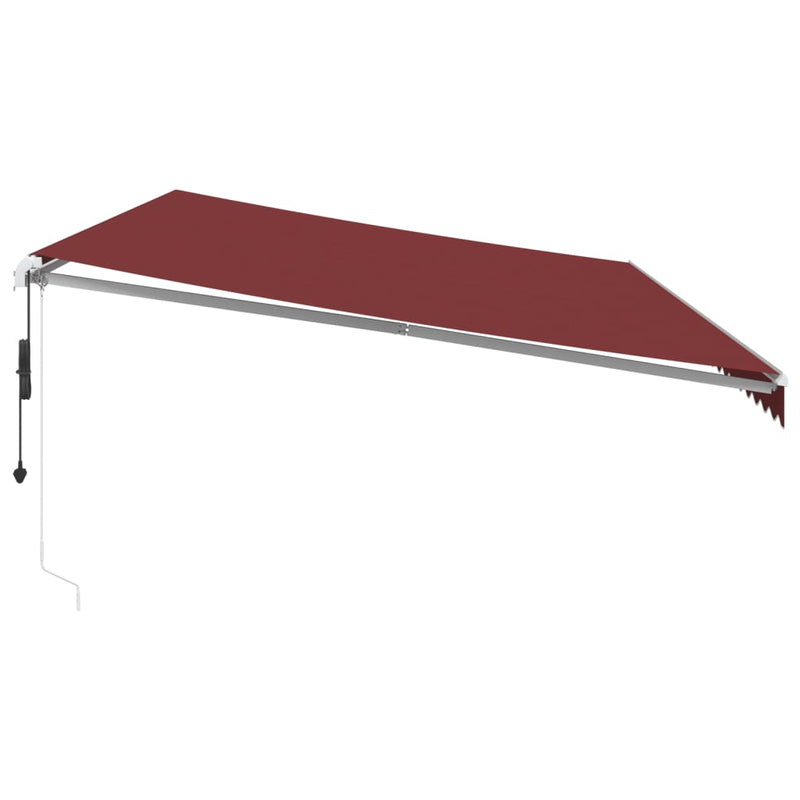 vidaXL burgundi vörös automata kihúzható LED-es napellenző 600x300 cm