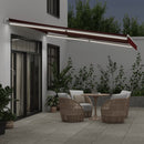 vidaXL burgundi vörös kézzel kihúzható LED-es napellenző 400 x 350 cm
