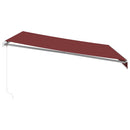 vidaXL burgundi vörös kézzel kihúzható LED-es napellenző 400 x 350 cm