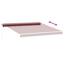 vidaXL burgundi vörös kézzel kihúzható LED-es napellenző 400 x 350 cm