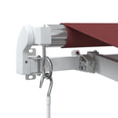 vidaXL burgundi vörös kézzel kihúzható LED-es napellenző 450 x 350 cm