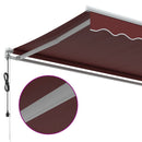 vidaXL burgundi vörös automata behúzható napellenző 450 x 350 cm