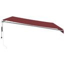 vidaXL burgundi vörös automata kihúzható LED-es napellenző 450x350 cm