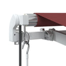 vidaXL burgundi vörös automata kihúzható LED-es napellenző 450x350 cm