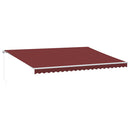 vidaXL burgundi vörös kézzel kihúzható napellenző 500 x 350 cm