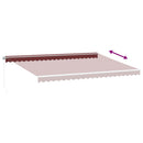 vidaXL burgundi vörös kézzel kihúzható napellenző 500 x 350 cm
