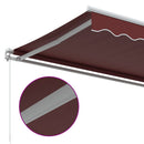 vidaXL burgundi vörös kézzel kihúzható napellenző 500 x 350 cm