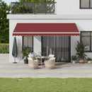 vidaXL burgundi vörös kézzel kihúzható napellenző 500 x 350 cm