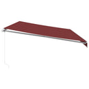 vidaXL burgundi vörös kézzel kihúzható napellenző 600 x 350 cm