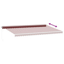 vidaXL burgundi vörös kézzel kihúzható napellenző 600 x 350 cm