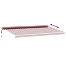 vidaXL burgundi vörös automata kihúzható LED-es napellenző 600x350 cm