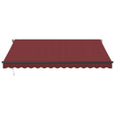 vidaXL burgundi vörös kézzel kihúzható napellenző 400 x 350 cm