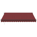 vidaXL burgundi vörös automata kihúzható LED-es napellenző 400x350 cm