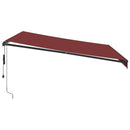 vidaXL burgundi vörös automata kihúzható LED-es napellenző 400x350 cm