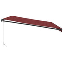 vidaXL burgundi vörös kézzel kihúzható napellenző 450 x 350 cm