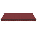 vidaXL burgundi vörös kézzel kihúzható LED-es napellenző 450 x 350 cm