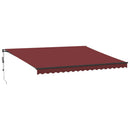 vidaXL burgundi vörös automata kihúzható LED-es napellenző 450x350 cm
