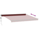 vidaXL burgundi vörös automata kihúzható LED-es napellenző 450x350 cm
