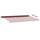 vidaXL burgundi vörös kézzel kihúzható napellenző 600 x 350 cm