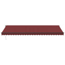 vidaXL burgundi vörös automata kihúzható LED-es napellenző 600x350 cm