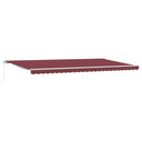 vidaXL burgundi vörös kézzel kihúzható napellenző 600 x 300 cm