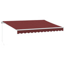 vidaXL burgundi vörös kézzel kihúzható napellenző 350 x 250 cm