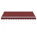 vidaXL burgundi vörös kézzel kihúzható napellenző 350 x 250 cm