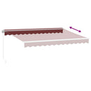vidaXL burgundi vörös kézzel kihúzható napellenző 350 x 250 cm