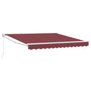 vidaXL burgundi vörös kézzel kihúzható napellenző 300 x 250 cm