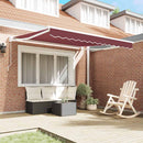 vidaXL burgundi vörös kézzel kihúzható napellenző 300 x 250 cm