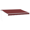 vidaXL burgundi vörös kézzel kihúzható napellenző 350 x 250 cm