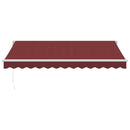 vidaXL burgundi vörös kézzel kihúzható napellenző 350 x 250 cm