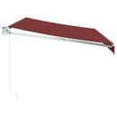 vidaXL burgundi vörös kézzel kihúzható napellenző 350 x 250 cm