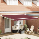 vidaXL burgundi vörös kézzel kihúzható napellenző 400 x 300 cm