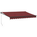 vidaXL burgundi vörös kézzel kihúzható napellenző 350 x 250 cm