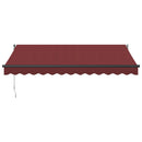 vidaXL burgundi vörös kézzel kihúzható napellenző 350 x 250 cm