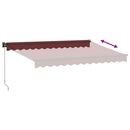 vidaXL burgundi vörös kézzel kihúzható napellenző 350 x 250 cm
