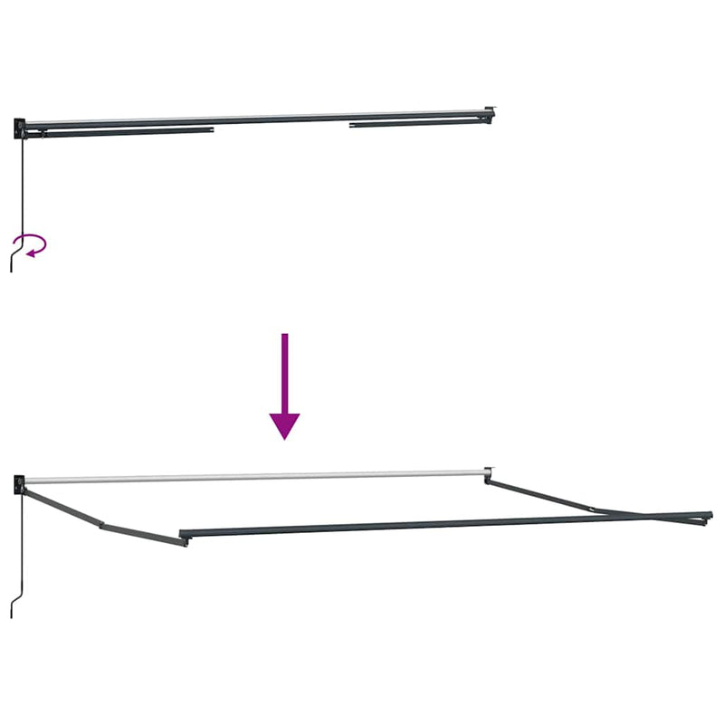 vidaXL burgundi vörös kézzel kihúzható napellenző 400 x 300 cm