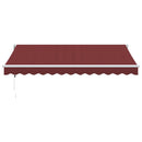 vidaXL burgundi vörös automata behúzható napellenző 350 x 250 cm